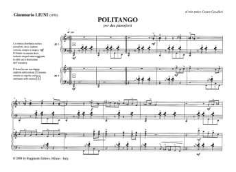 Gianmario Liuni - partiture - politango per due pianoforti
