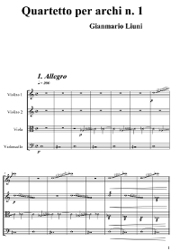 Gianmario Liuni partitura Quartetto per Archi 1
