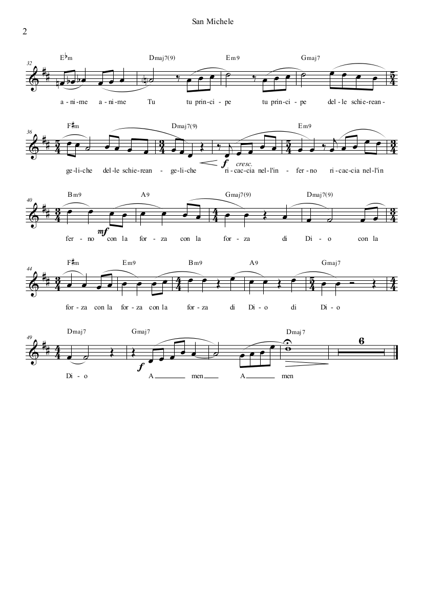 Gianmario Liuni - sheets music - San Michele 2